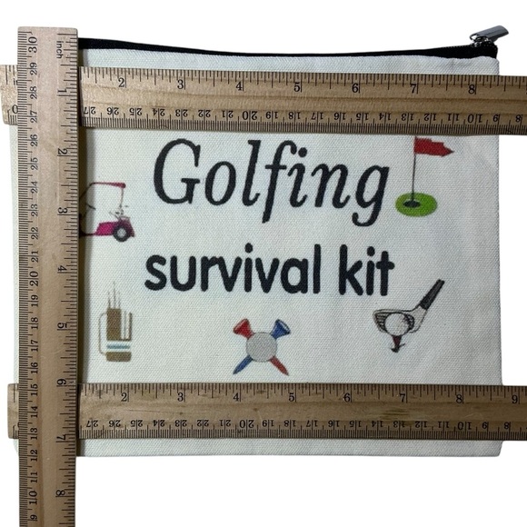 Golf Survival Kit Multipurpose Storage Bag Cosmetic Tee’s Pencil Scorecard White - Picture 3 of 16